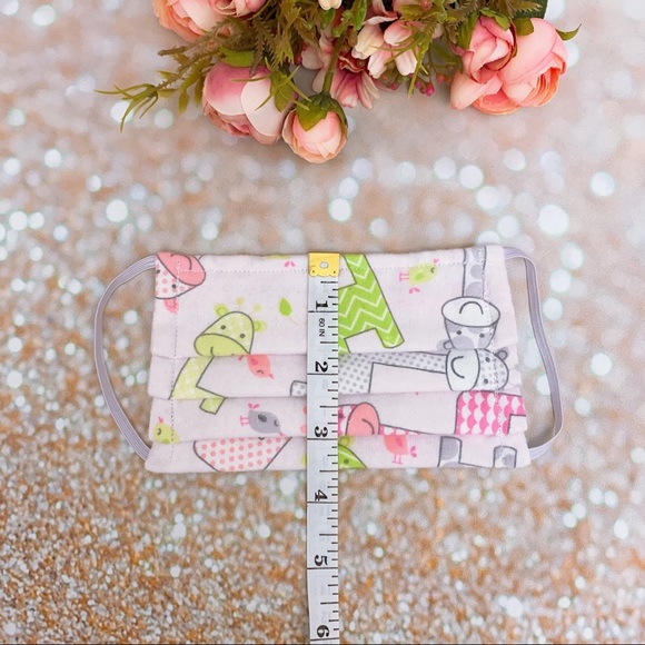 Child/girls fabric face mask filter pocket pink - Picture 6 of 8